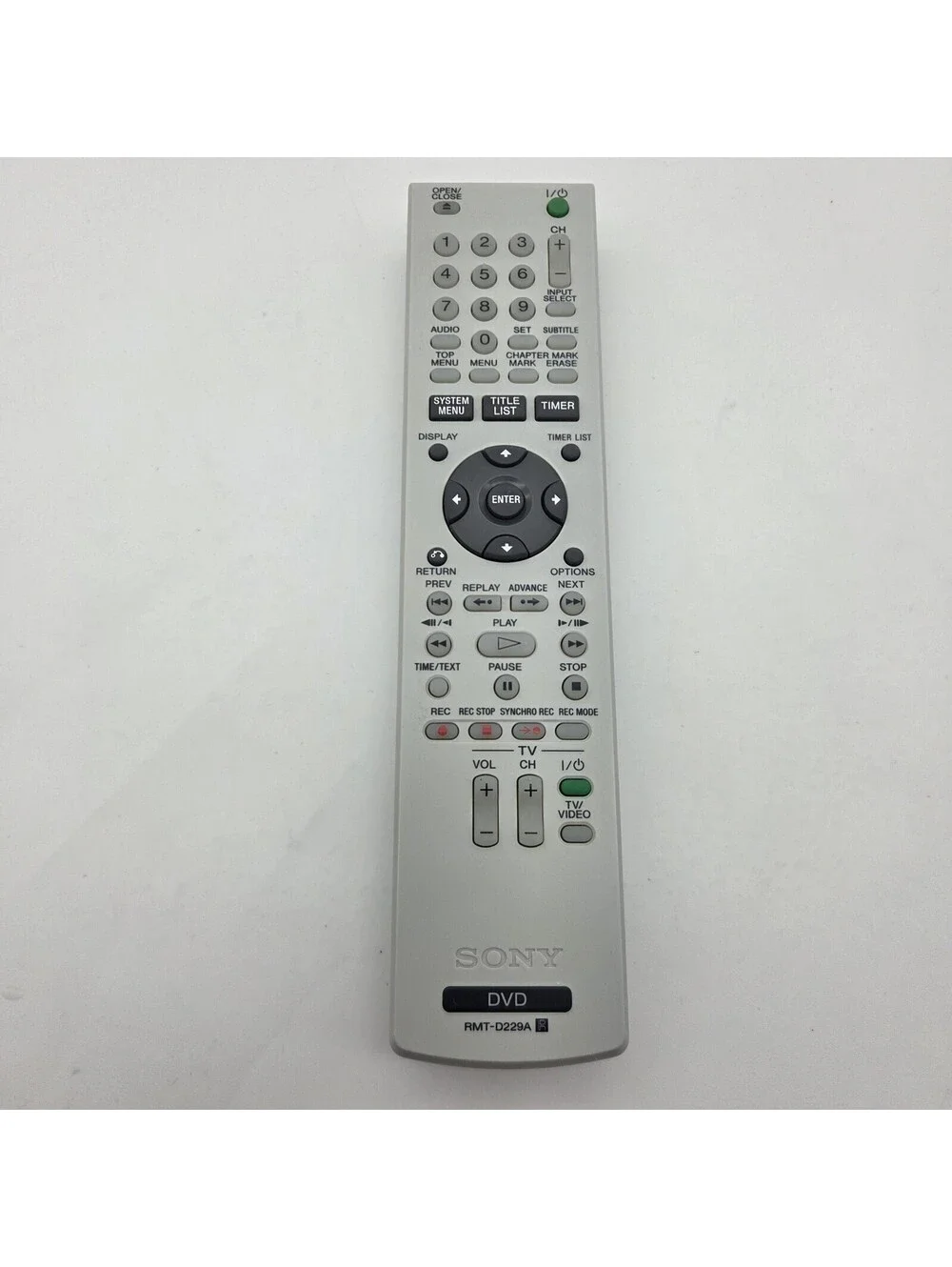 Genuine Sony RMT-D229A DVD Recorder Remote Control For RDR-GX330 SVD3111 Tested
